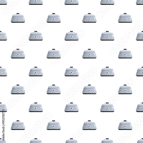Portable humidifier with a shield icon producing steam on a white background creating a seamless pattern