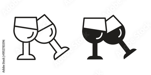 Wine toast icon Symbol for App and Web UI Design Vectors