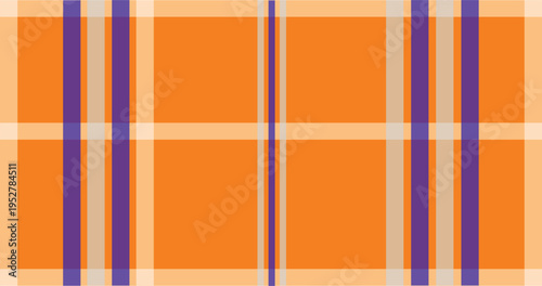 Bold Orange Plaid with Purple Accent Stripes