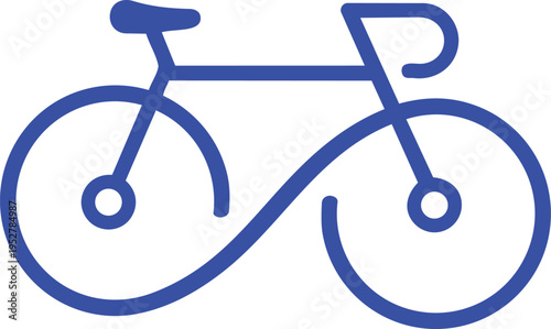 Modern Cyclist's Embrace: An abstract silhouette of a road bike, its lines flowing with the rhythm of movement, embodying the essence of cycling and the freedom of the open road. 