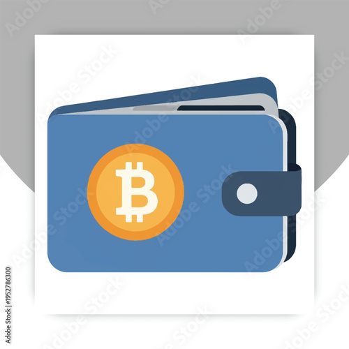 Isolated Bitcoin Wallet Icon – Digital Cryptocurrency Wallet Vector Illustration
