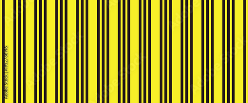 Set of caution tapes with black and yellow diagonal slashes or chevron print. Warning borders in construction work zone or crime scene. Danger, attention or forbidden signs. Vector flat illustration.