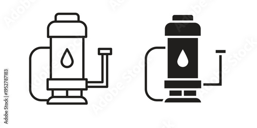 Sump pump icon. filled flat sign for mobile concept. glyph and line symbols