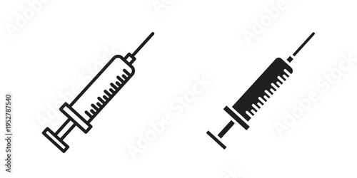 Syringe icon. filled flat sign for mobile concept. glyph and line symbols