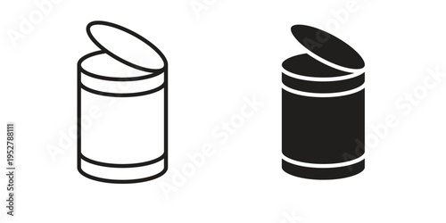 Tin can icon. filled flat sign for mobile concept. glyph and line symbols