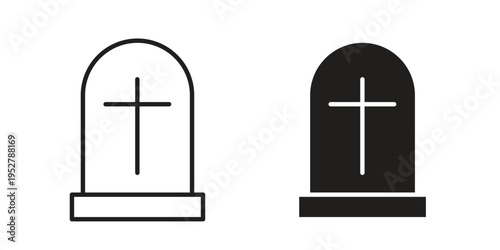 Tombstone icon. filled flat sign for mobile concept. glyph and line symbols