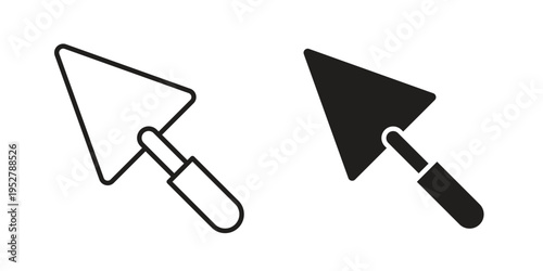 Trowel icon. filled flat sign for mobile concept. glyph and line symbols
