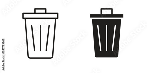 Waste Bin icon. filled flat sign for mobile concept. glyph and line symbols