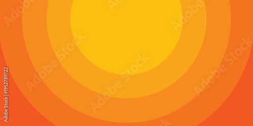 Bright vector background with concentric circles in yellow to orange gradient, radiating from the center like a sunburst for a warm, energetic, and eye-catching effect. eps10