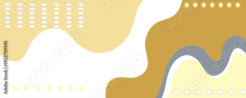 summer background of abstract shapes, waves and leaves pattern with free space for text. Template for banner, poster, social media, web.