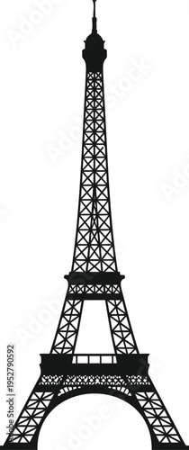 Eiffel Tower silhouette vector Art & Illustration