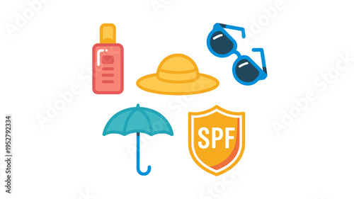 Summer Essentials: Sun Protection and Relaxation Items.