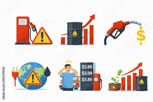 Global energy crisis impacting fuel prices, oil shortage, and economic inflation