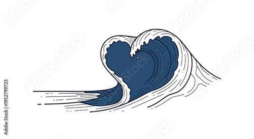 Heart Shaped Ocean Wave, Love Symbol, Romantic Sea Splash