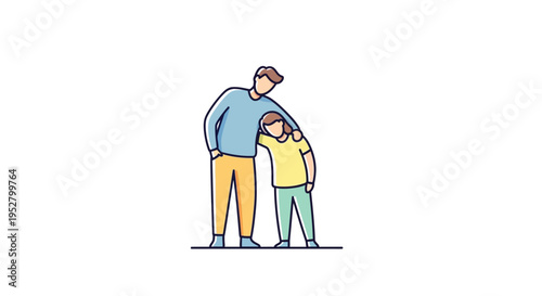 Father comforting child, support, family bond, love, care, understanding, togetherness