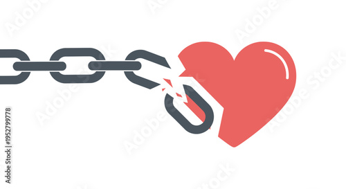 Broken Heart Chain Link - Freedom from Relationship Breakup