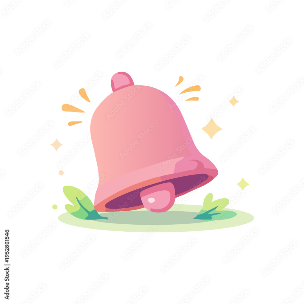 Fototapeta premium Notification Bell Alert Icon Reminder And Alarm Symbol Illustration. Ringing Bell Notification Symbol Alert Reminder Message Icon Vector