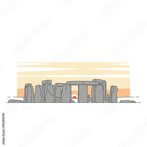 Ancient Stonehenge Monument Stone Circle Landmark.