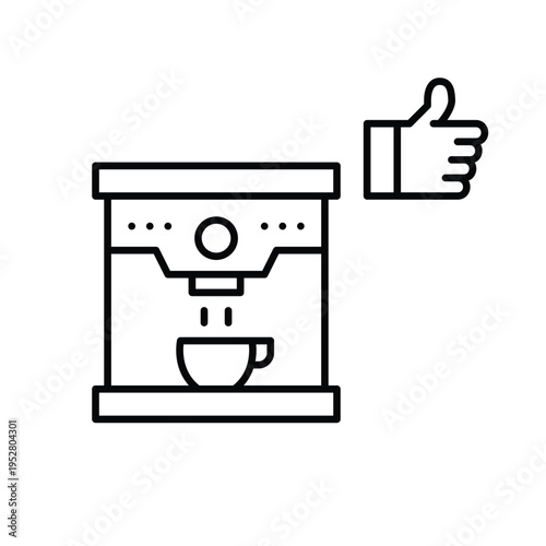 Coffee machine and like. Favorite brews. Pixel perfect, editable stroke vector icon