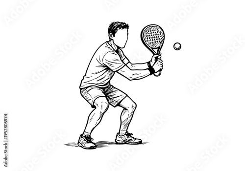 Padel hand drawn simple sketch vector illustration