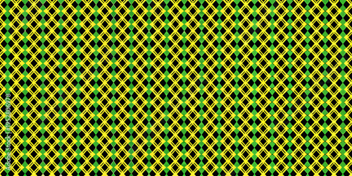 Repeating diamond pattern with vibrant green and dark black hues
