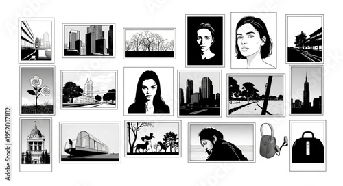 Black and white portrait of woman.