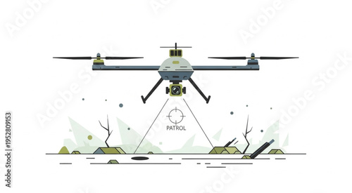 Drone Surveillance Over Barren Landscape - Modern Technology and Environmental Monitoring.