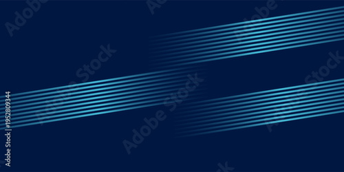 Dark blue abstract background with flowing horizontal neon lines and smooth wave motion, creating a futuristic and high tech visual for digital and corporate design.