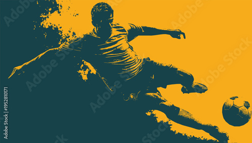 An illustration of a soccer player's silhouette performing a bicycle kick.