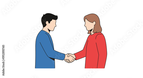 Two people shaking hands, representing agreement, partnership, and trust.