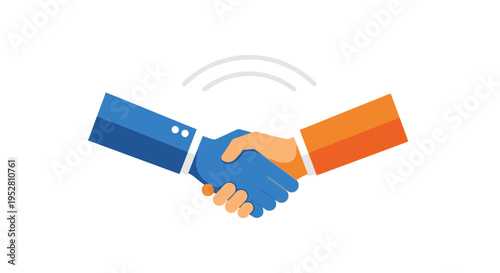 Business handshake vector illustration, partnership, agreement, deal, teamwork concept