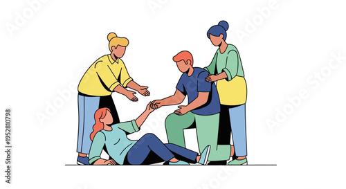 Teamwork Helping Hand Rescue Support Group Assistance
