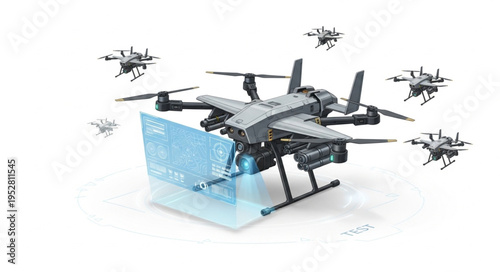 Advanced military drone technology showcasing aerial surveillance and reconnaissance capabilities.