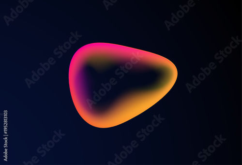 Neon gradient sphere with fluid texture radiates soft light and blends vibrant rainbow tones. The shape appears smooth and organic. The effect is modern and atmospheric.