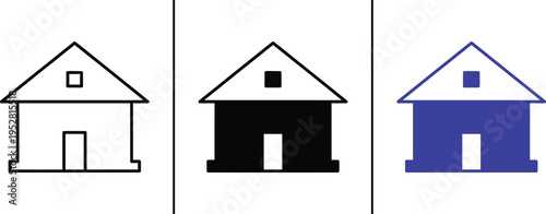 House Icon Set – Home Building, Real Estate Property Vector
