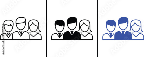 Business Team Group Icon – People Collaboration, Corporate Workforce Vector