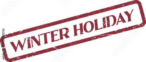 Authentic Winter Holiday Rubber Stamp Mark with Grunge Texture on White Surface