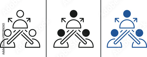 Business Teamwork Collaboration Icon – People Network, Leadership & Partnership Vector