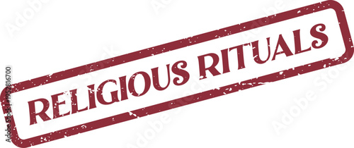 Official Red Rubber Stamp Indicating Religious Rituals and Sacred Ceremonial Practices