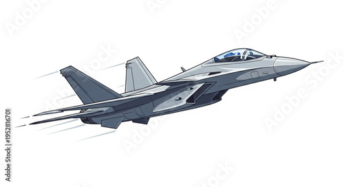 Advanced Fighter Jet Soaring Through the Sky with Afterburners.