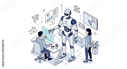 Robot Assisting Humans in Office Environment with Technology.