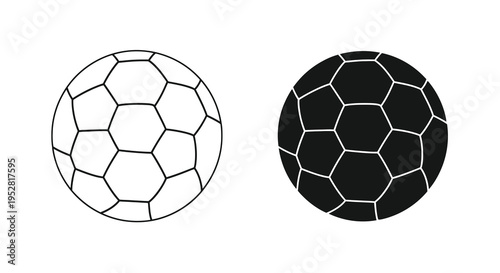 A striking black and white illustration depicts two soccer balls one light and one dark side by side high quality professional detailed modern