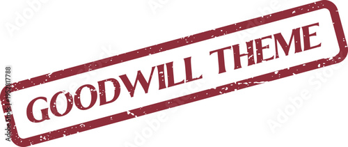Goodwill Theme Red Distressed Stamp Mark for Charity Initiatives and Positive Messages
