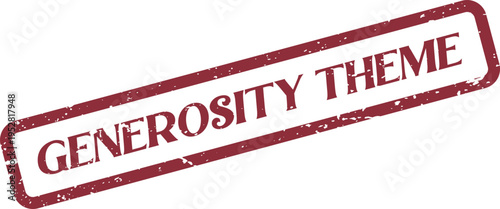 Generosity Theme Red Grunge Rubber Stamp Expressing Charitable Giving and Kind Acts