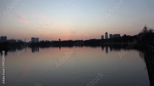 sunset over the lake