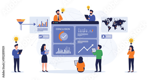 Business Team Collaborating on Data Analytics and Strategy.