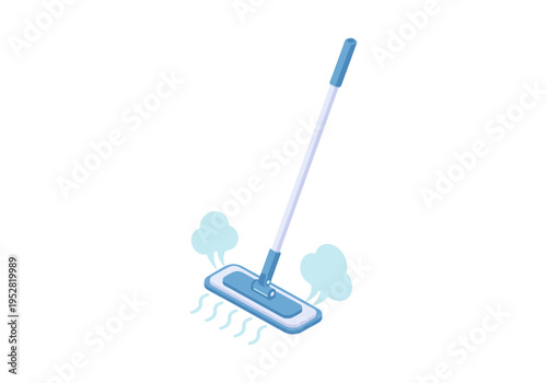 Modern flat mop with steam effect for efficient floor cleaning and hygiene