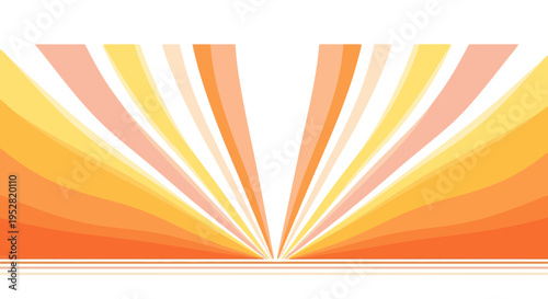 Abstract Sunburst Background with Warm Orange and Yellow Rays
