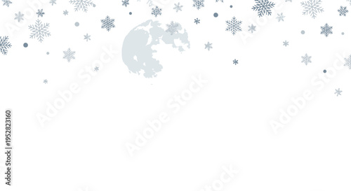 Winter Snowflakes Falling Moon Background