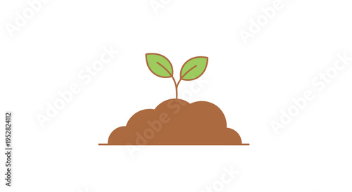 Green sprout growing from fertile soil, plant growth concept, nature, organic